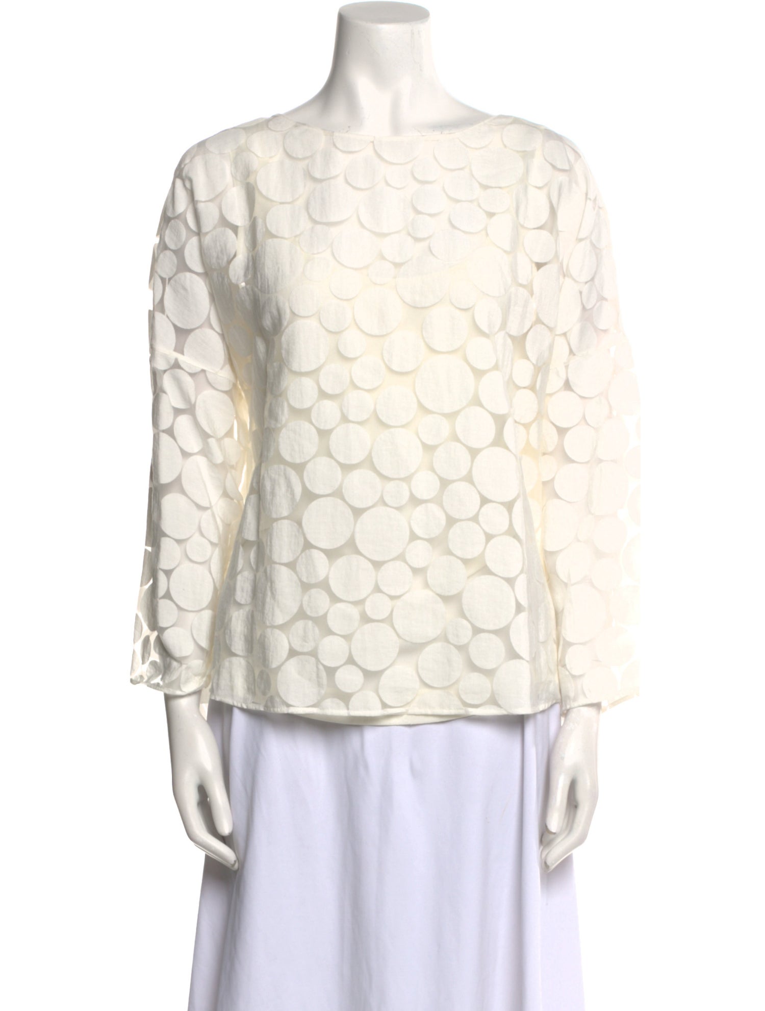 Akris Punto Printed Bateau Neckline Blouse