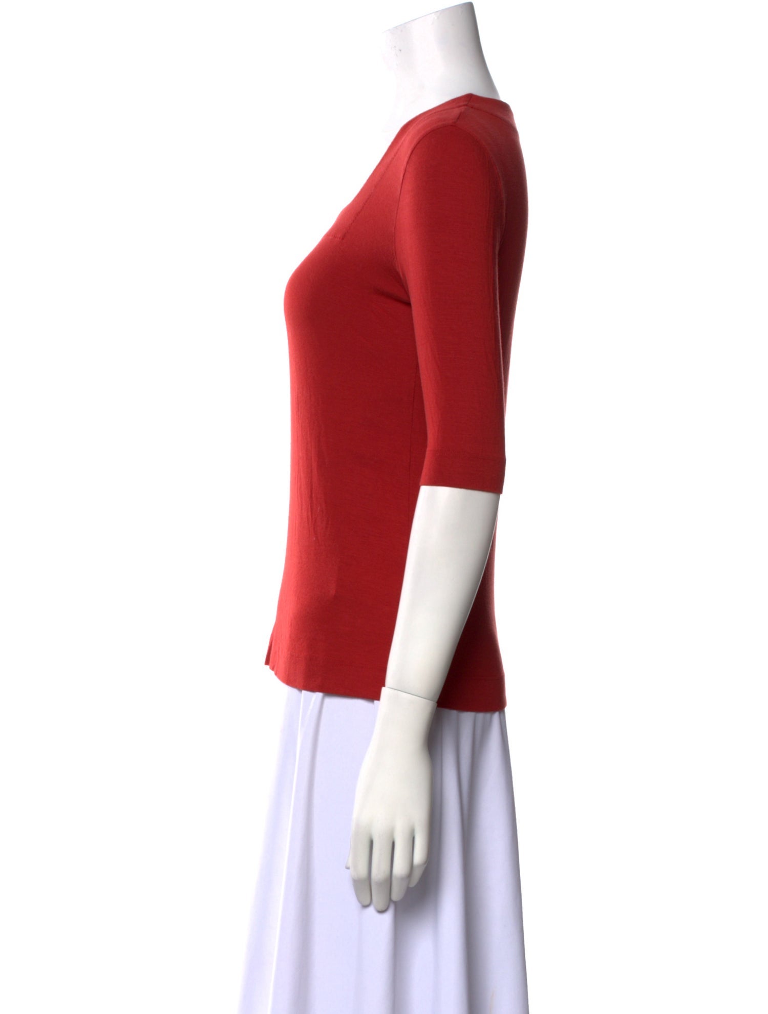 Akris Punto Square Neckline Three-Quarter Sleeve Top
