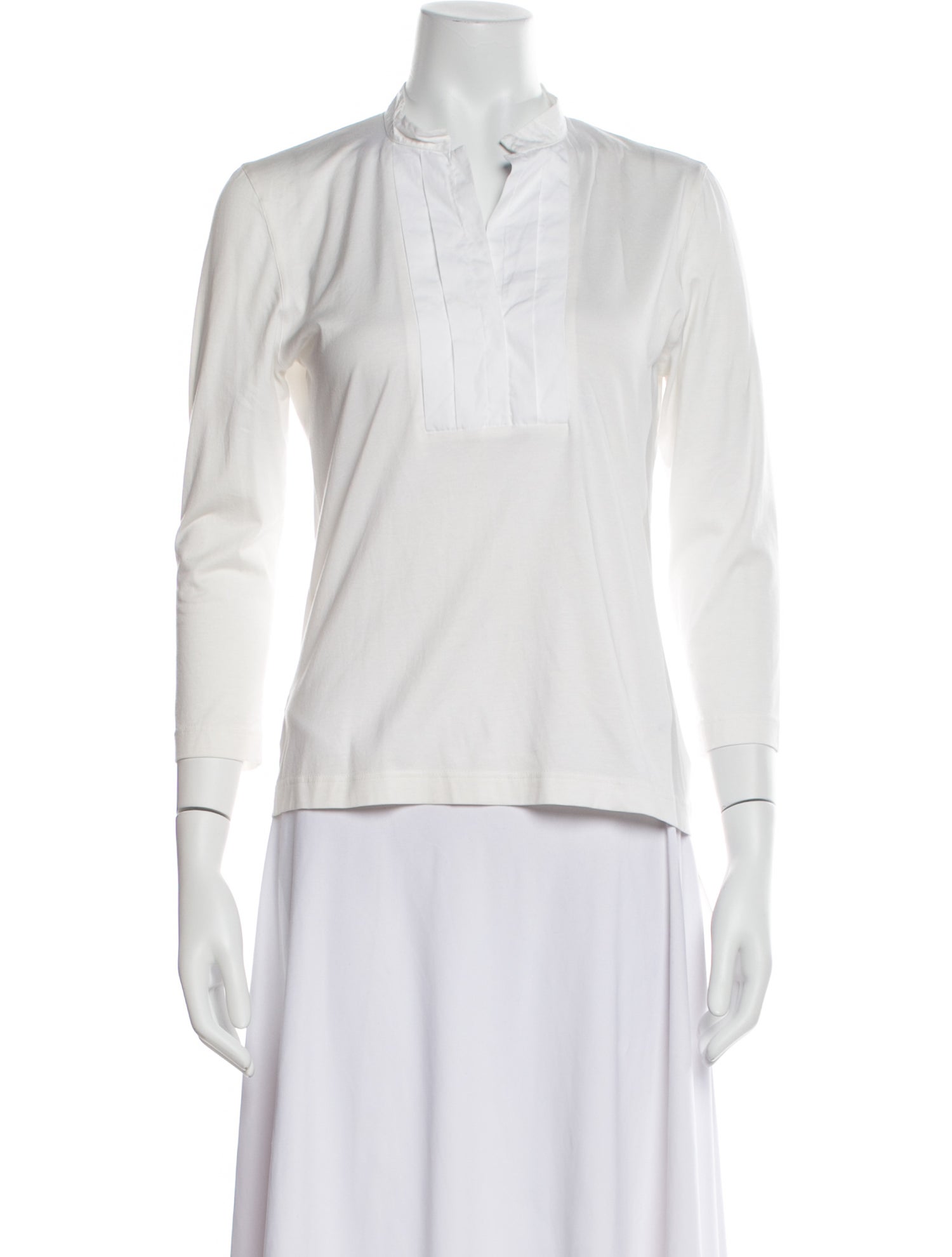 Akris Punto V-Neck Three-Quarter Sleeve Top