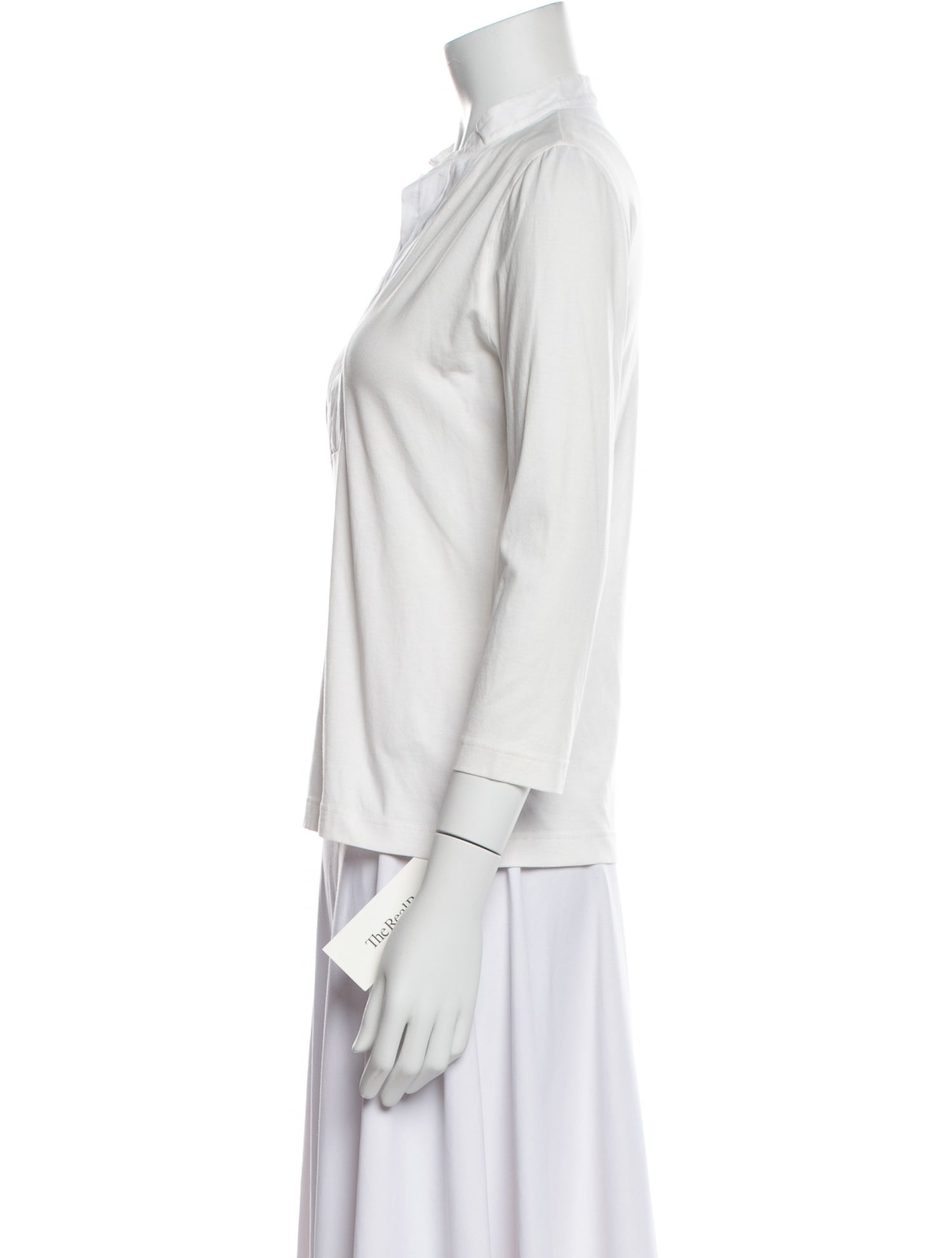 Akris Punto V-Neck Three-Quarter Sleeve Top