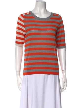 Akris Punto Striped Scoop Neck T-Shirt