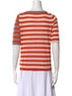 Akris Punto Striped Scoop Neck T-Shirt