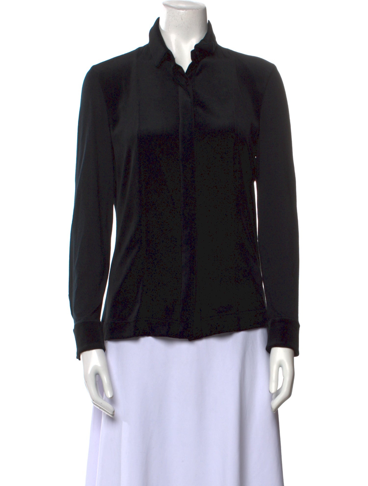 Akris Punto Long Sleeve Button-Up Top