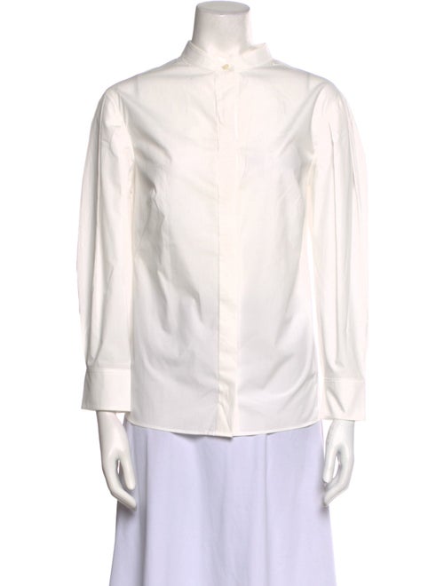 Akris Punto Mock Neck Long Sleeve Button-Up Top