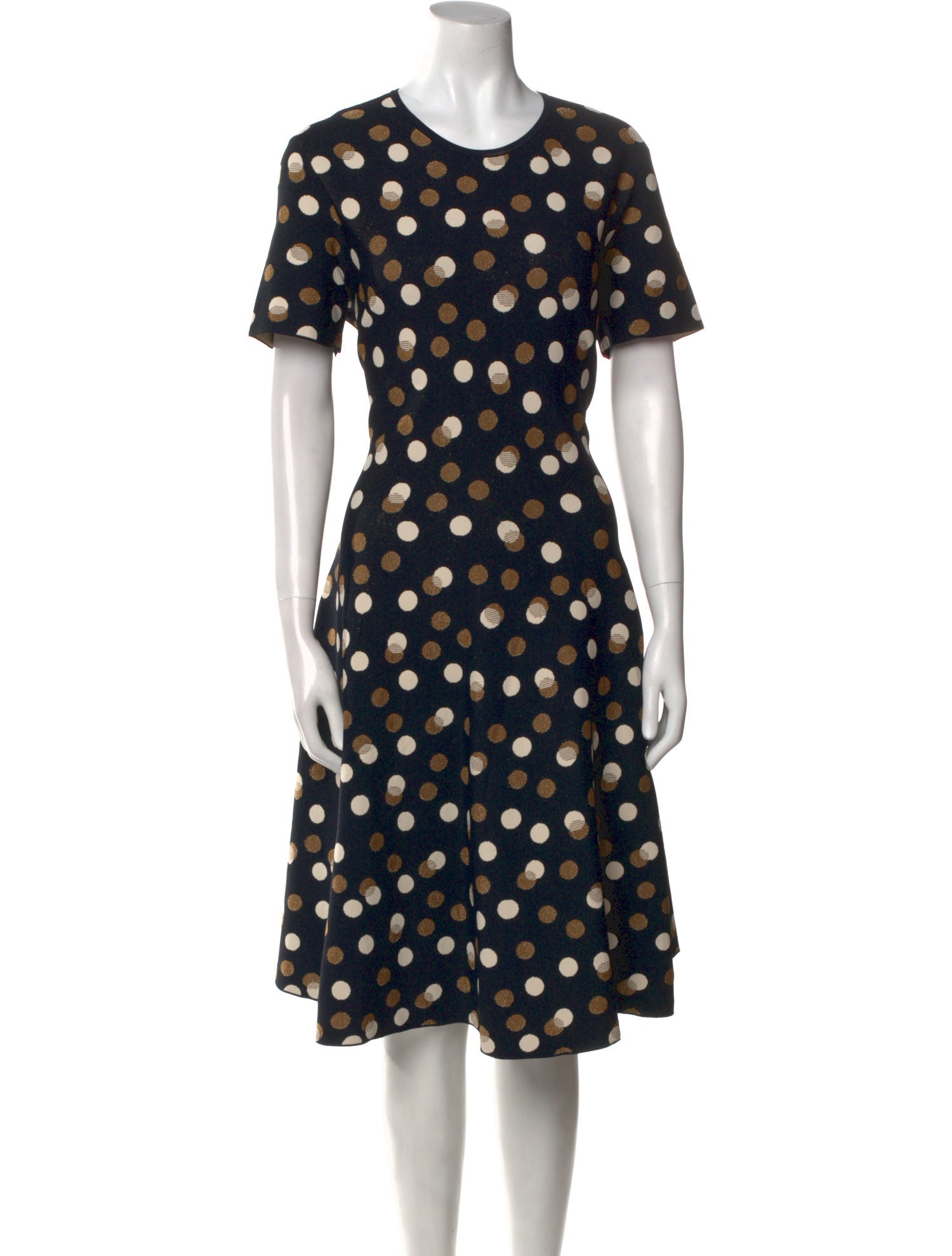 Akris Punto Polka Dot Print Midi Length Dress