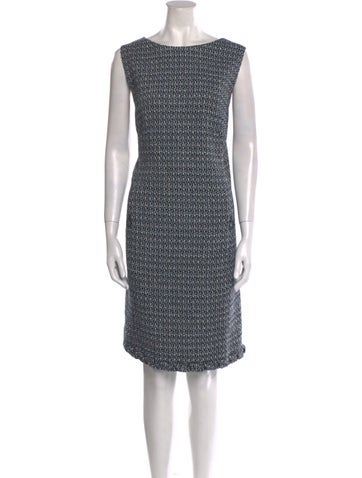 Akris Punto Dresses Tweed Pattern Knee-Length Dress XL