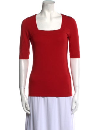 Akris Punto Square Neckline Short Sleeve Top