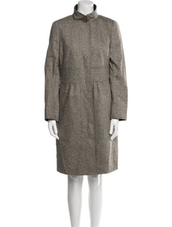 Akris Punto Wool Leather Trim Embellishment Dress Set