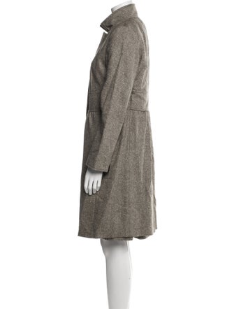 Akris Punto Wool Leather Trim Embellishment Dress Set