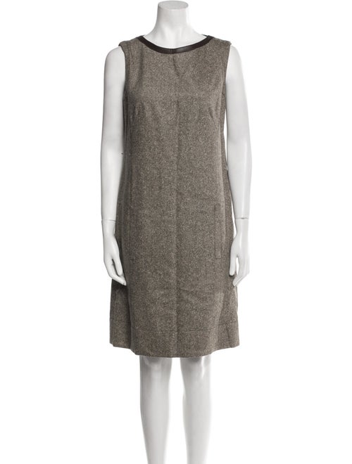 Akris Punto Wool Leather Trim Embellishment Dress Set