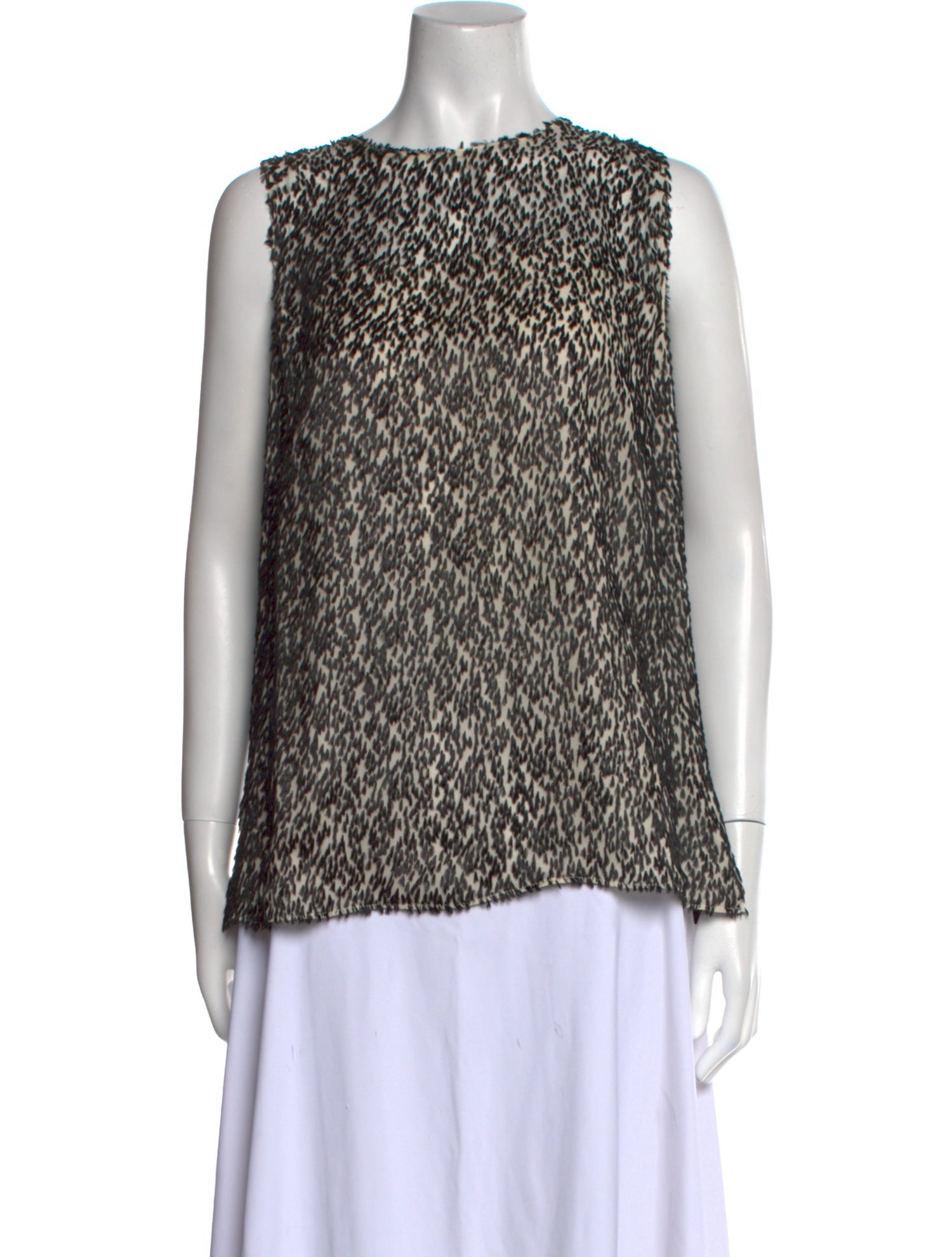 Akris Punto Printed Crew Neck Top