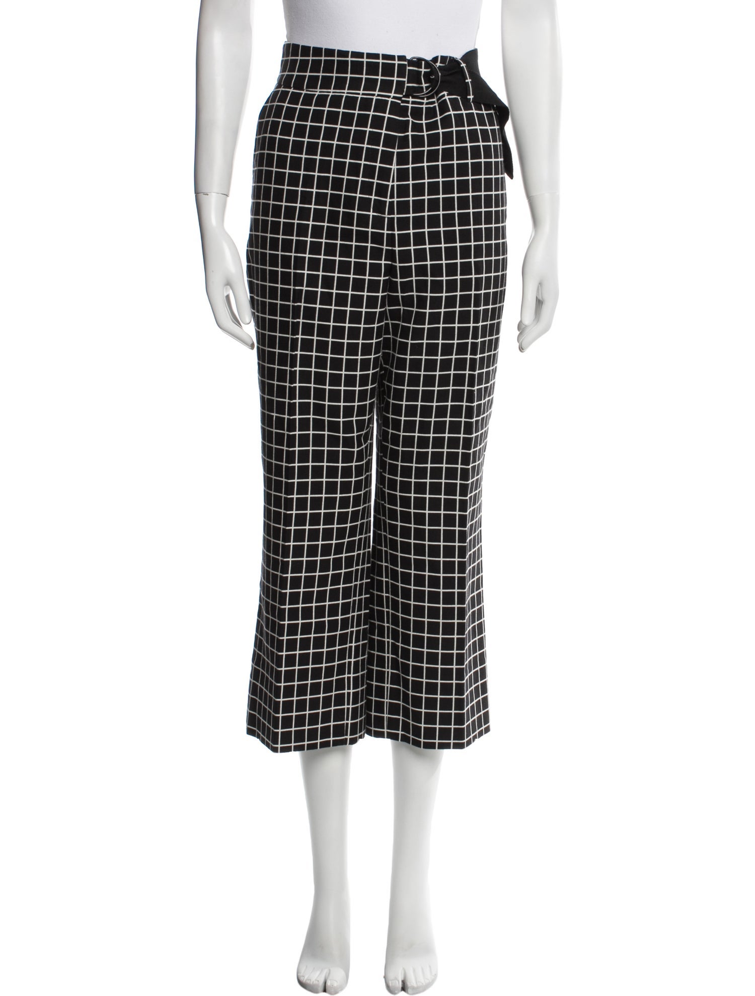 Akris Punto Plaid Print Wide Leg Pants