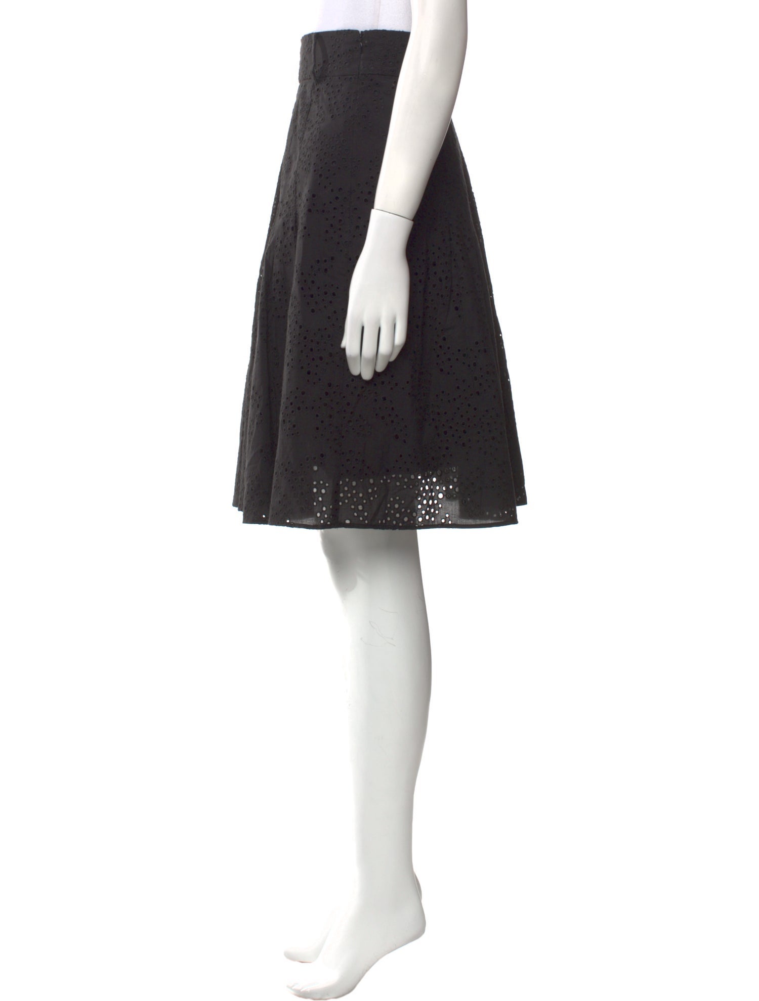 Akris Punto Eyelet Trim Knee-Length Skirt