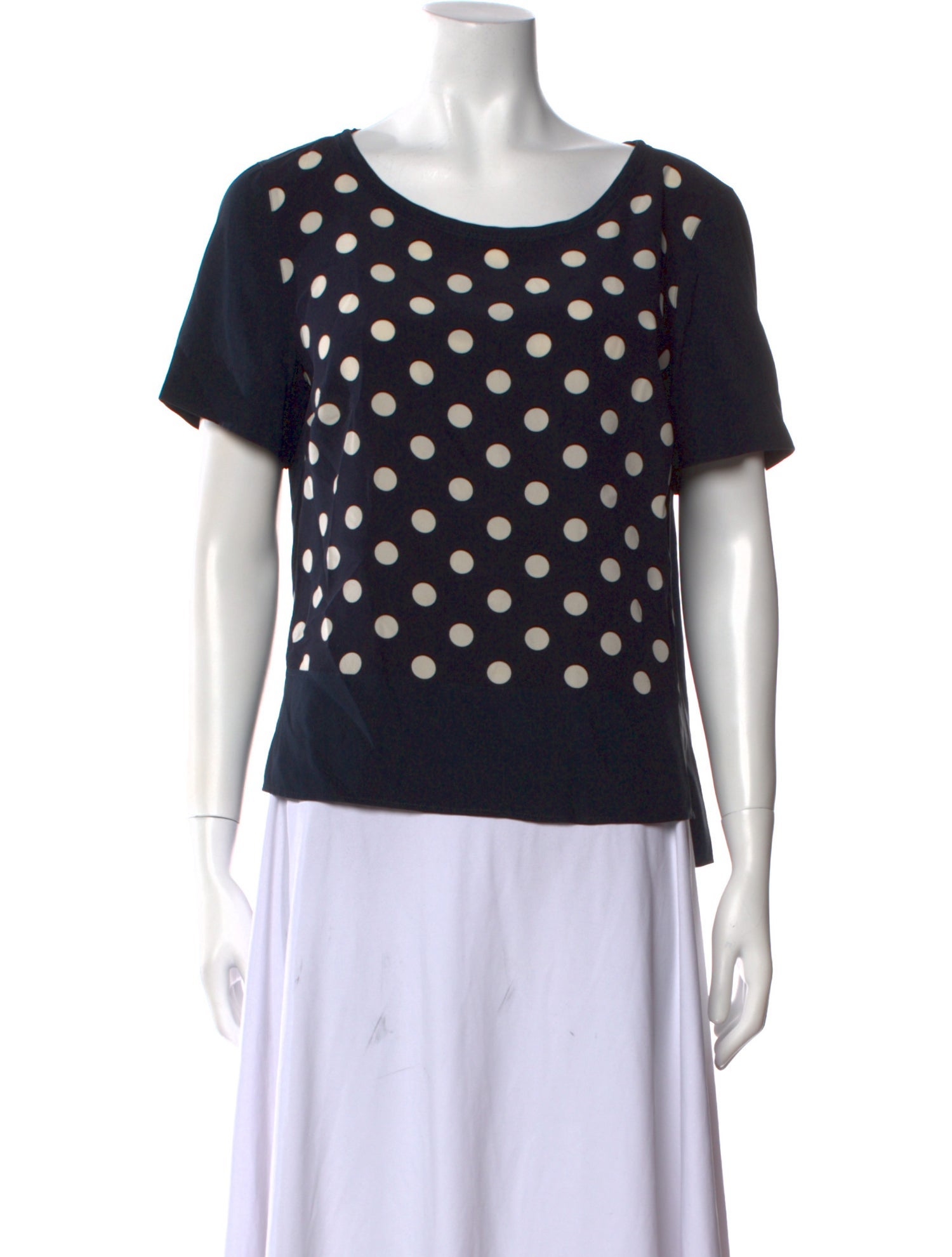 Akris Punto Silk Polka Dot Print T-Shirt