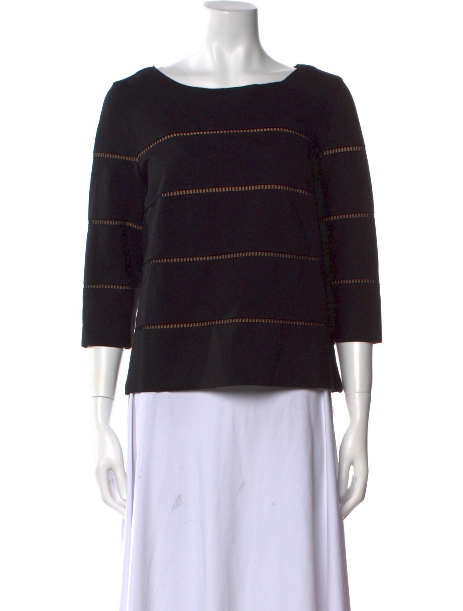 Akris Punto Bateau Neckline Three-Quarter Sleeve Top