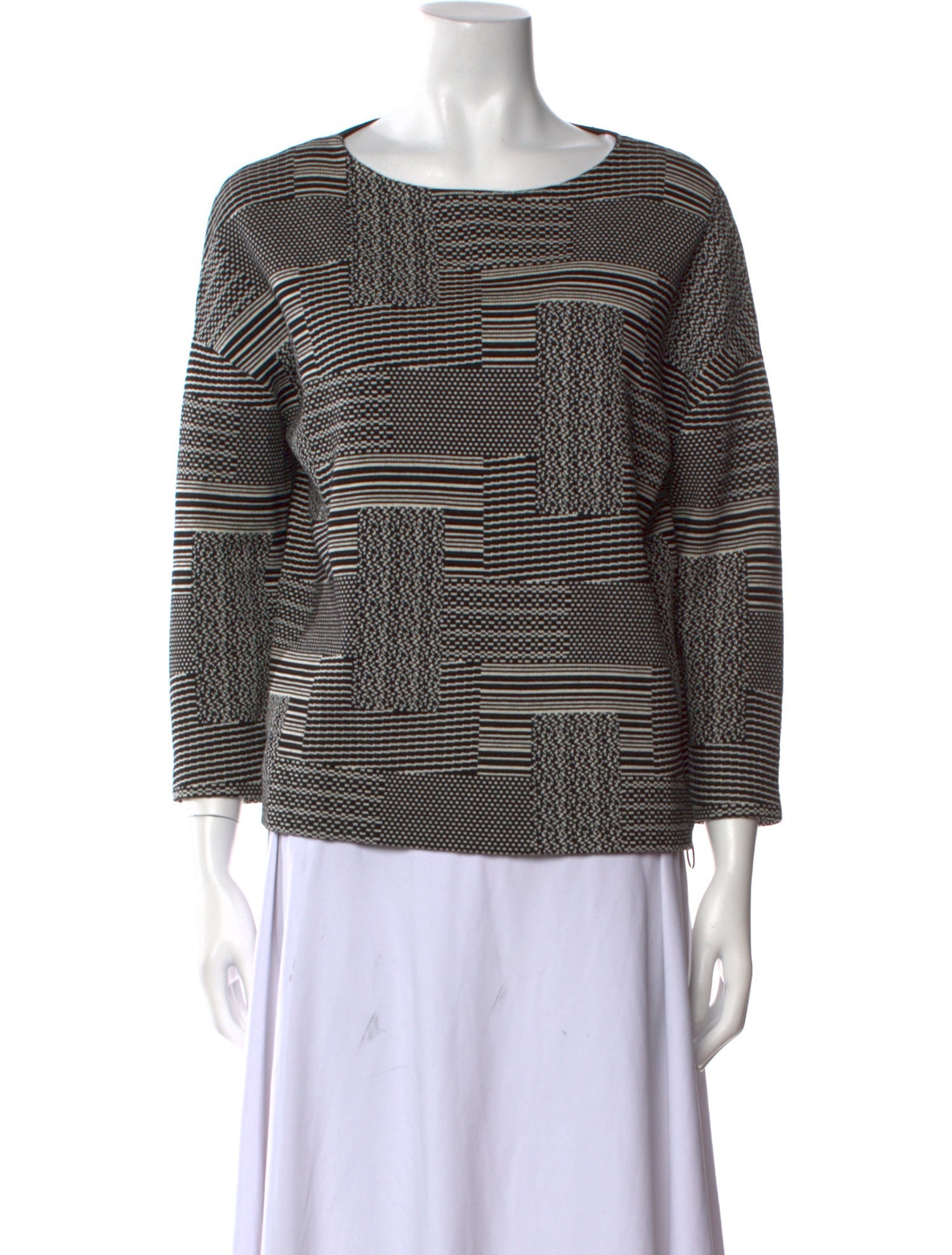 Akris Punto Striped Bateau Neckline Sweater