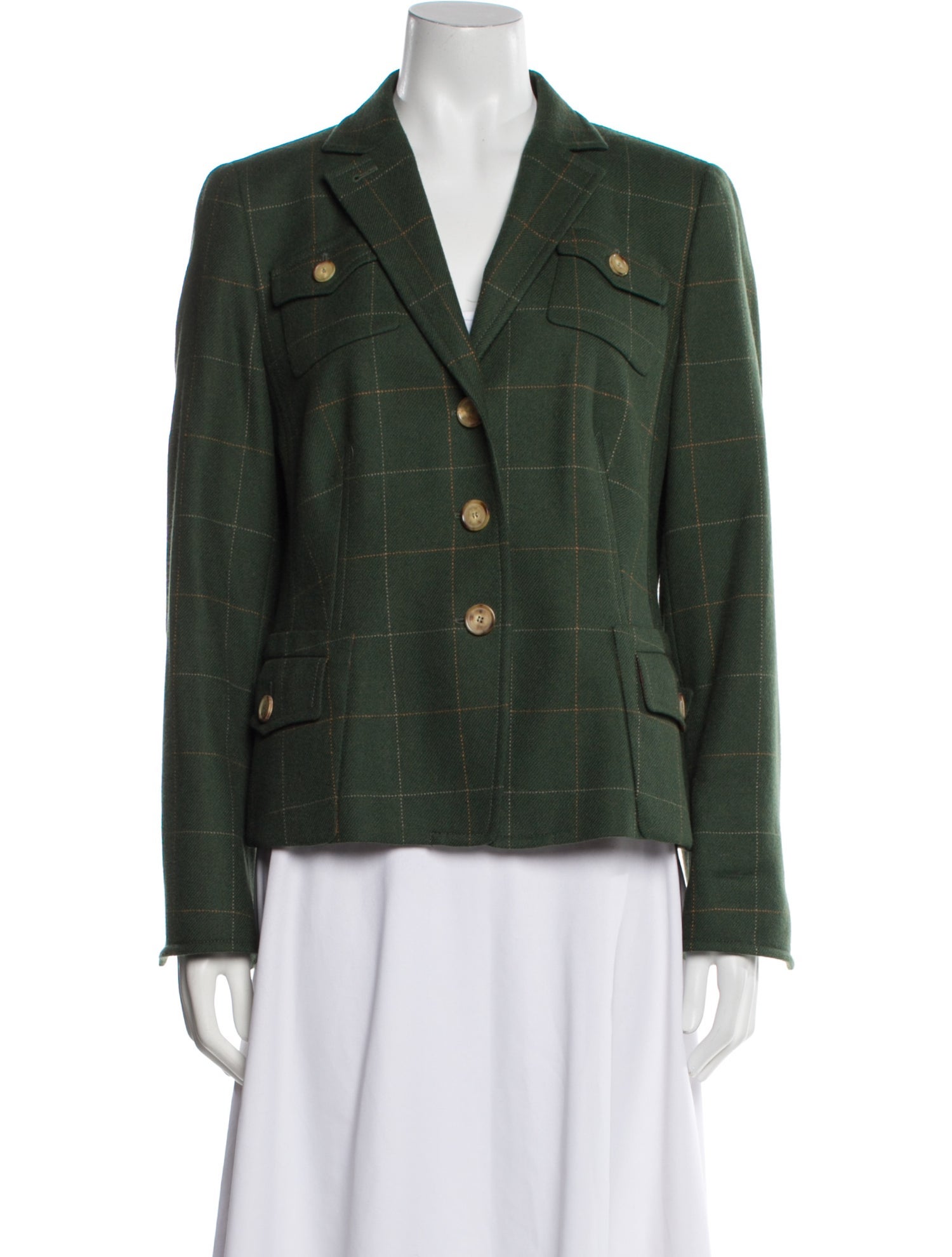 Akris Punto Wool Plaid Print Blazer