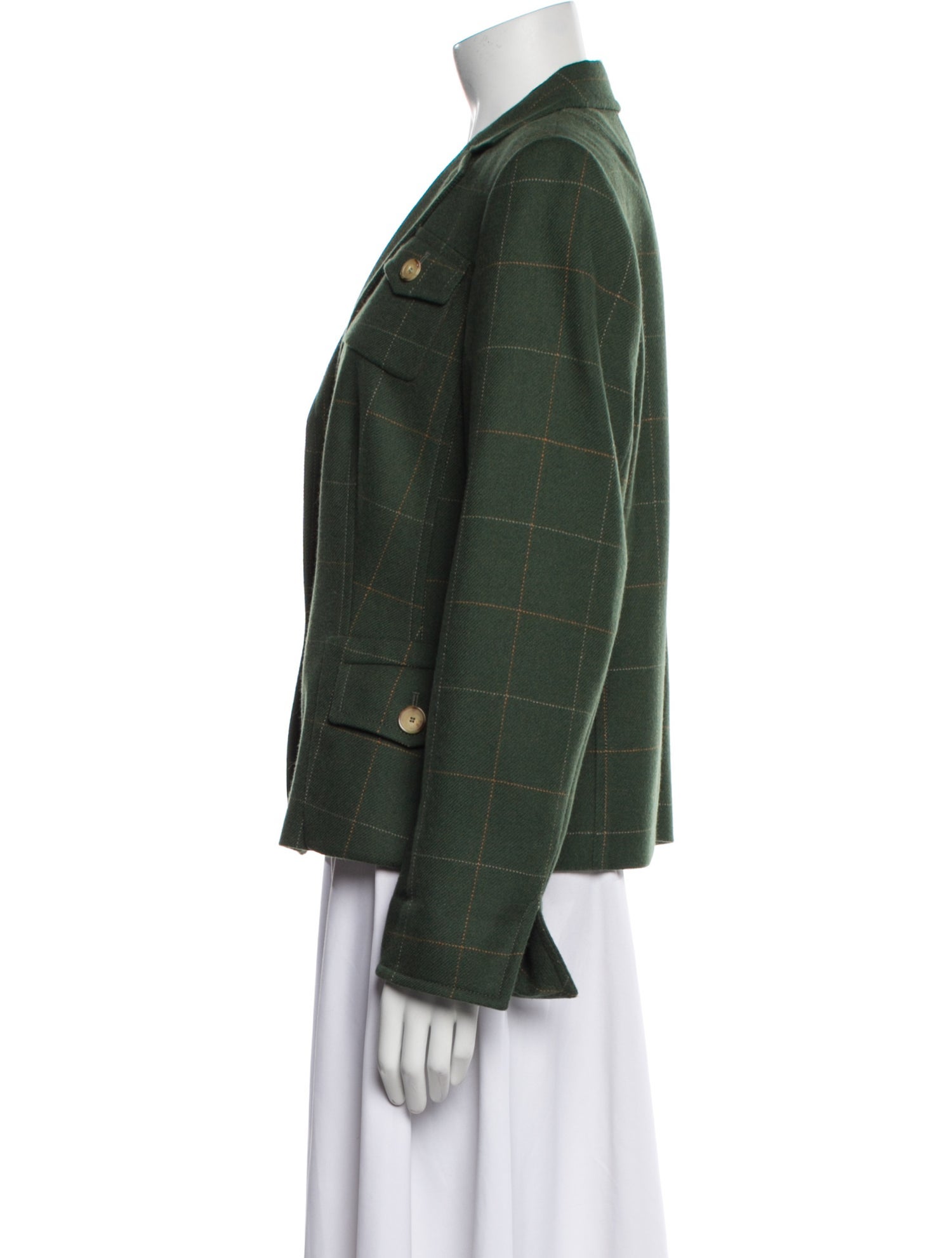 Akris Punto Wool Plaid Print Blazer
