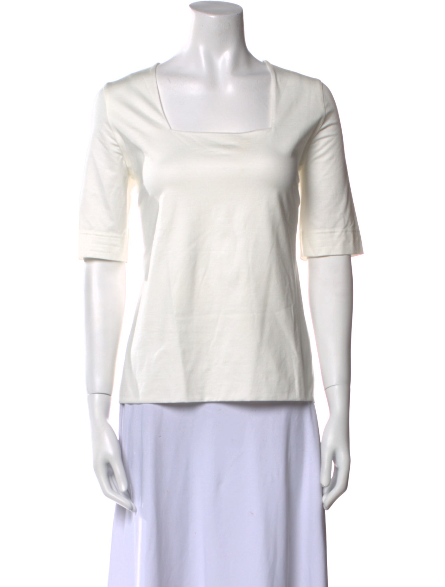 Akris Punto Square Neckline Short Sleeve Top