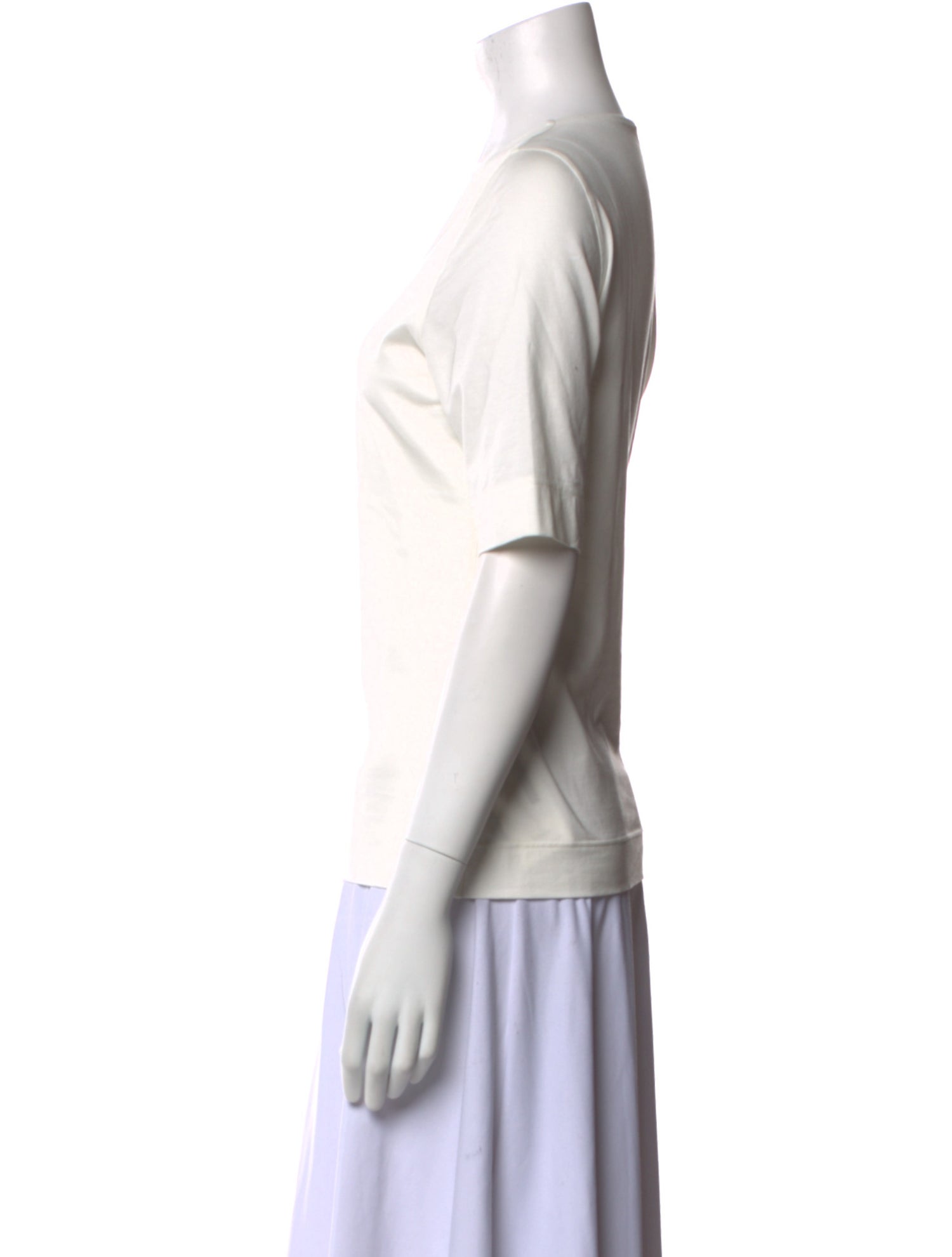 Akris Punto Square Neckline Short Sleeve Top