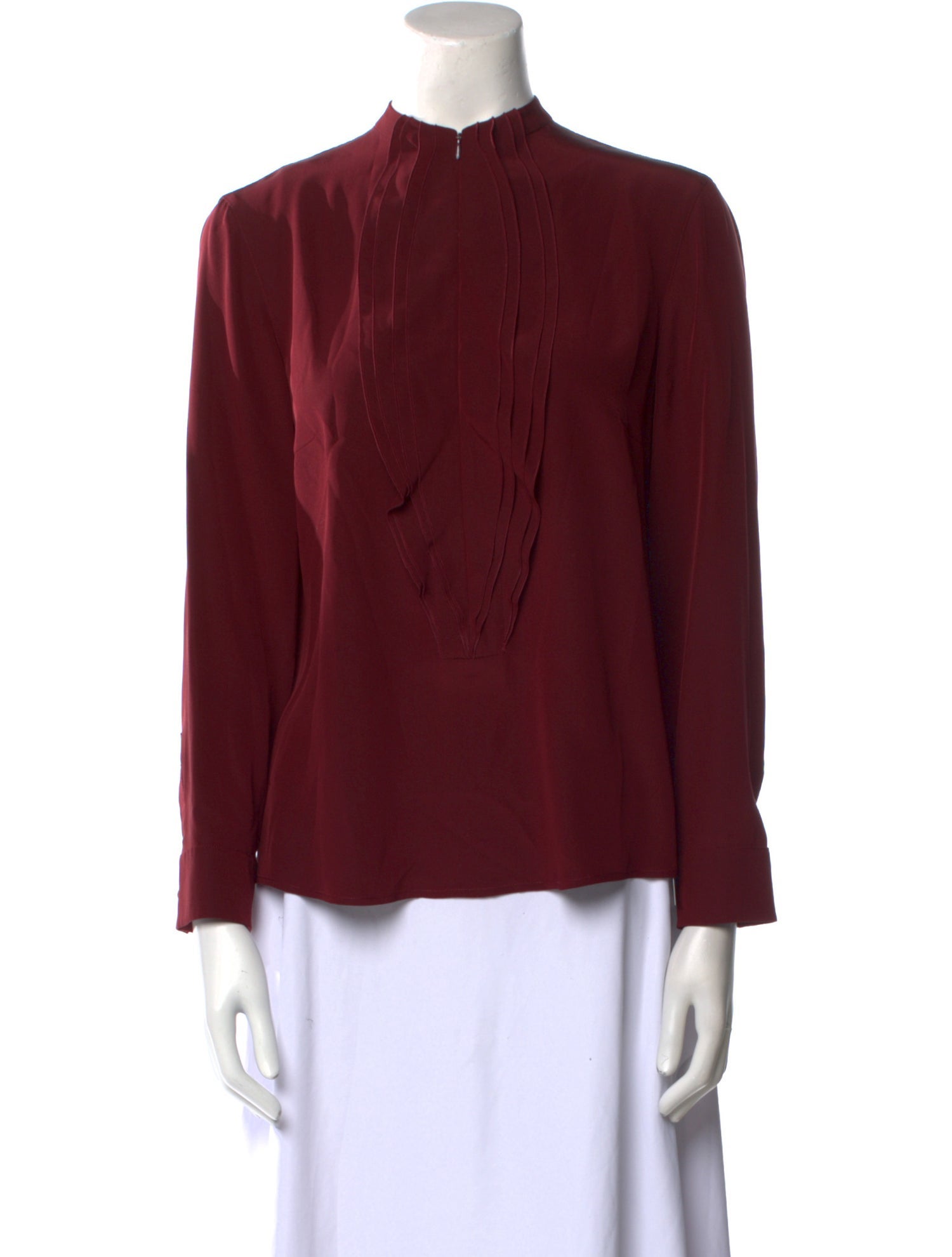 Akris Punto Silk Mock Neck Blouse