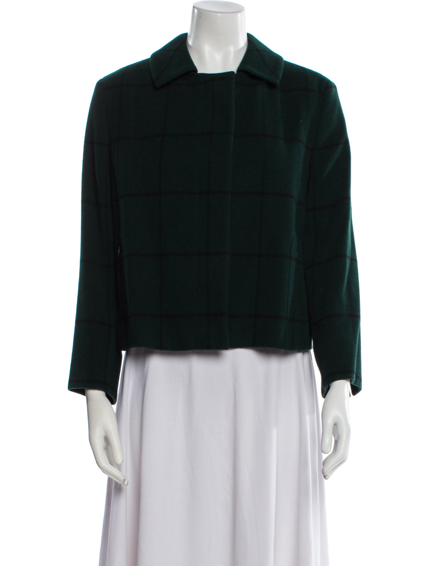 Akris Punto Wool Plaid Print Evening Jacket