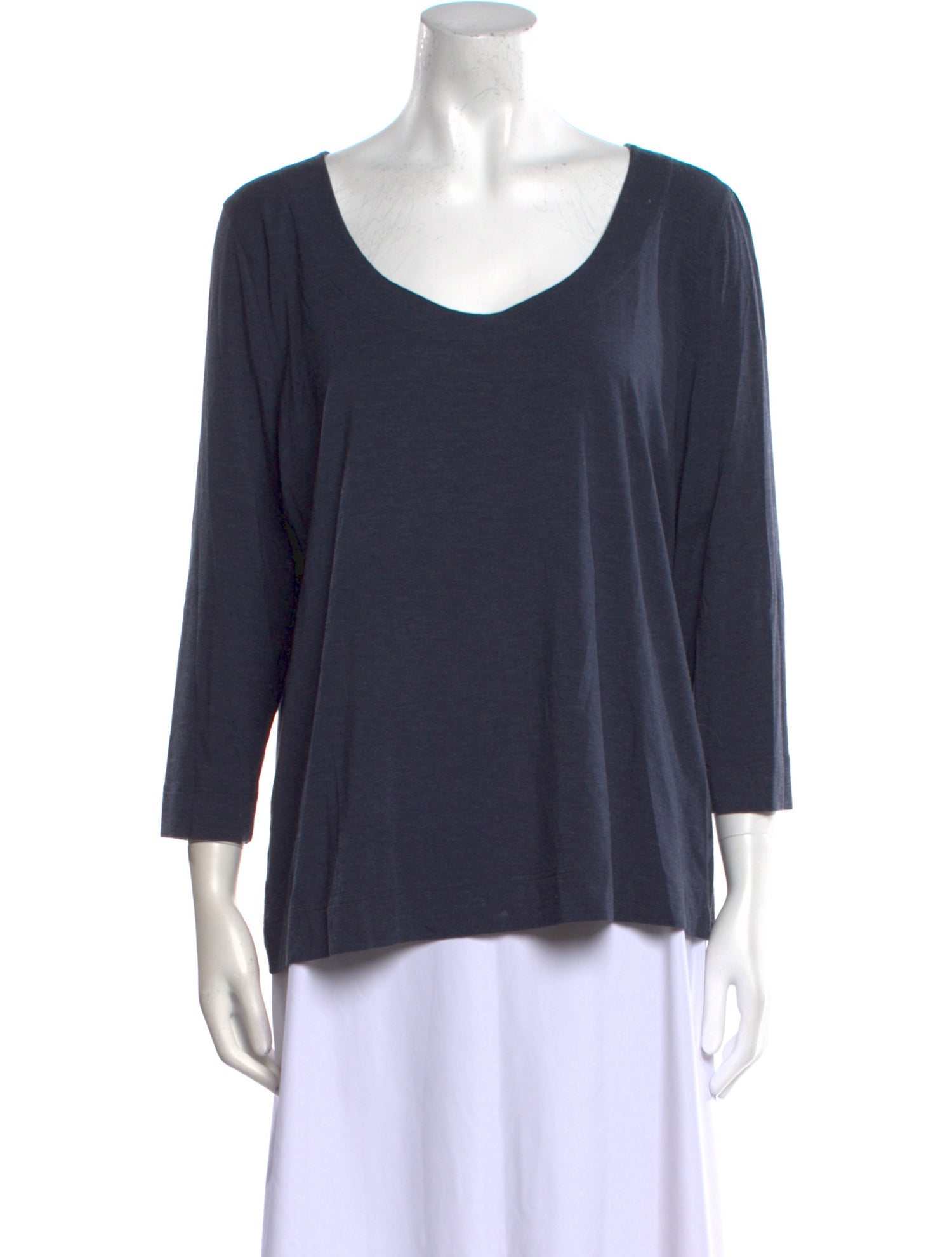 Akris Punto Scoop Neck Three-Quarter Sleeve T-Shirt