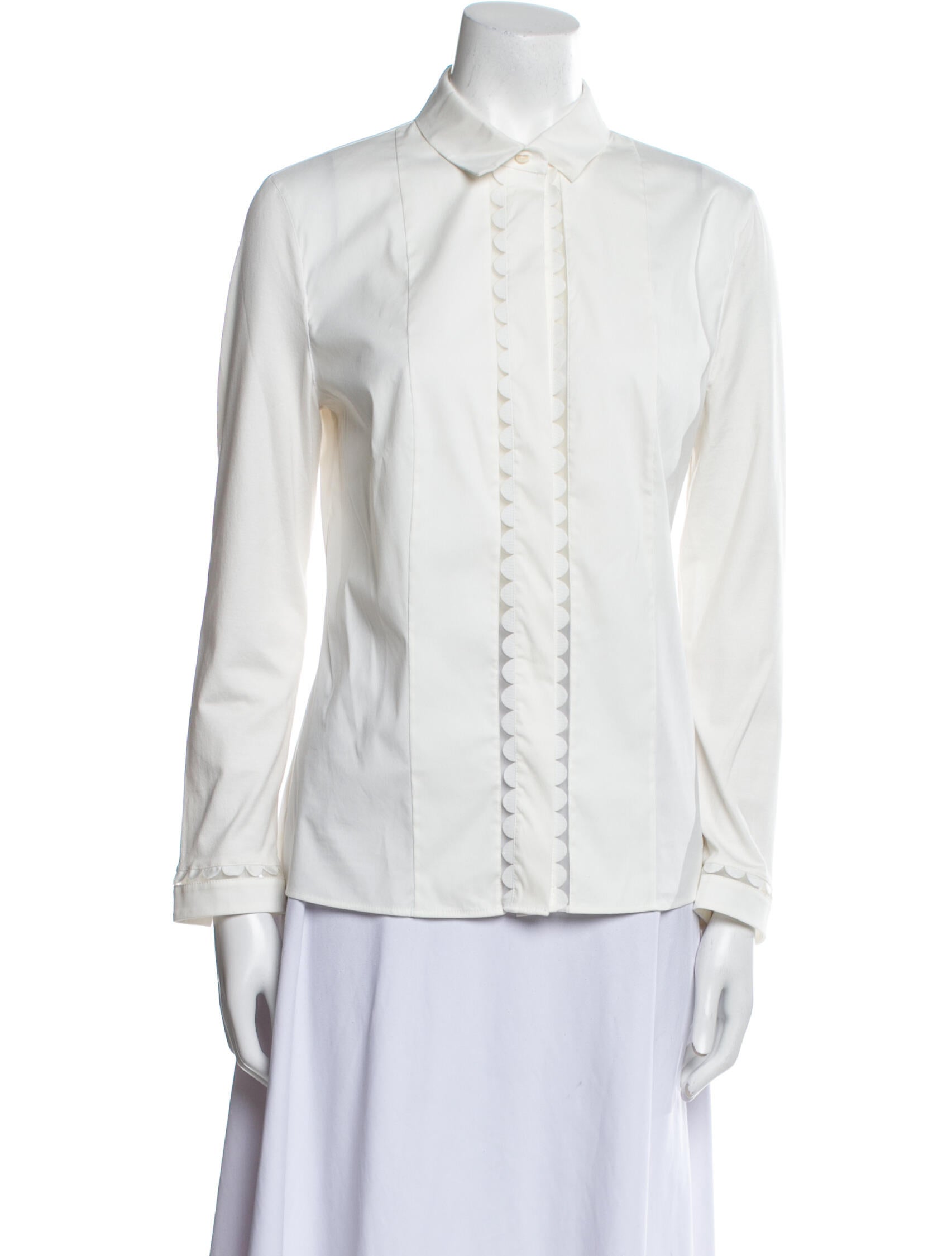 Akris Punto Long Sleeve Button-Up Top