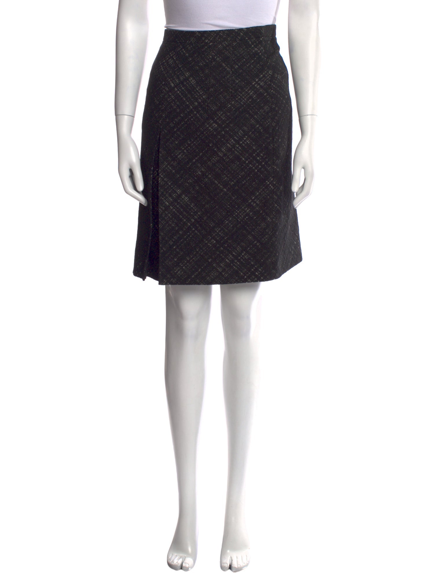 Akris Punto Plaid Print Knee-Length Skirt