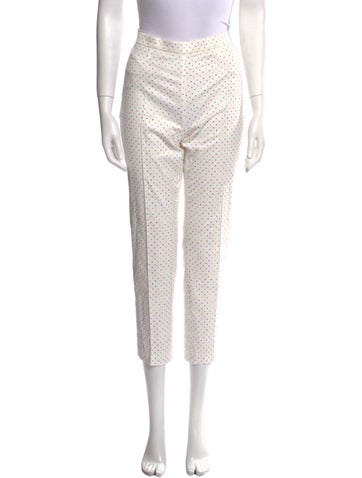 Akris Punto Pants Polka Dot Print Straight Leg M