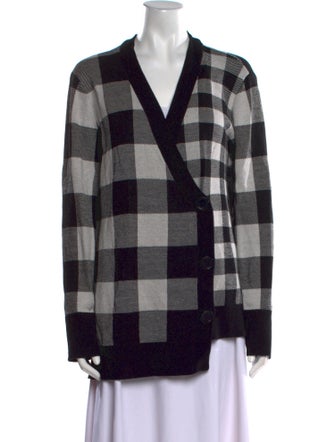 Akris Punto Virgin Wool Plaid Print Sweater