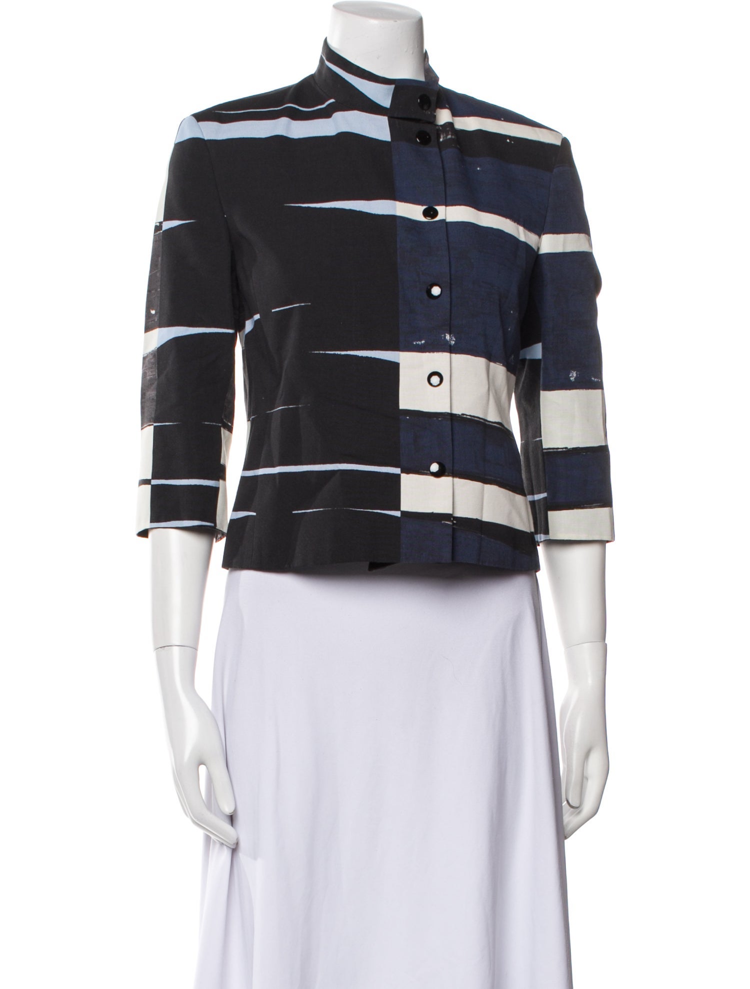 Akris Punto Striped Biker Jacket
