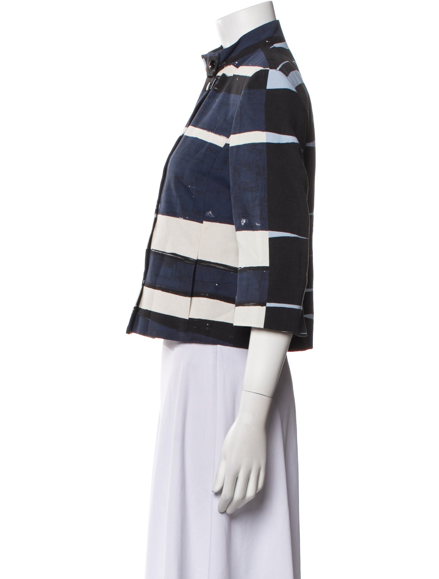 Akris Punto Striped Biker Jacket