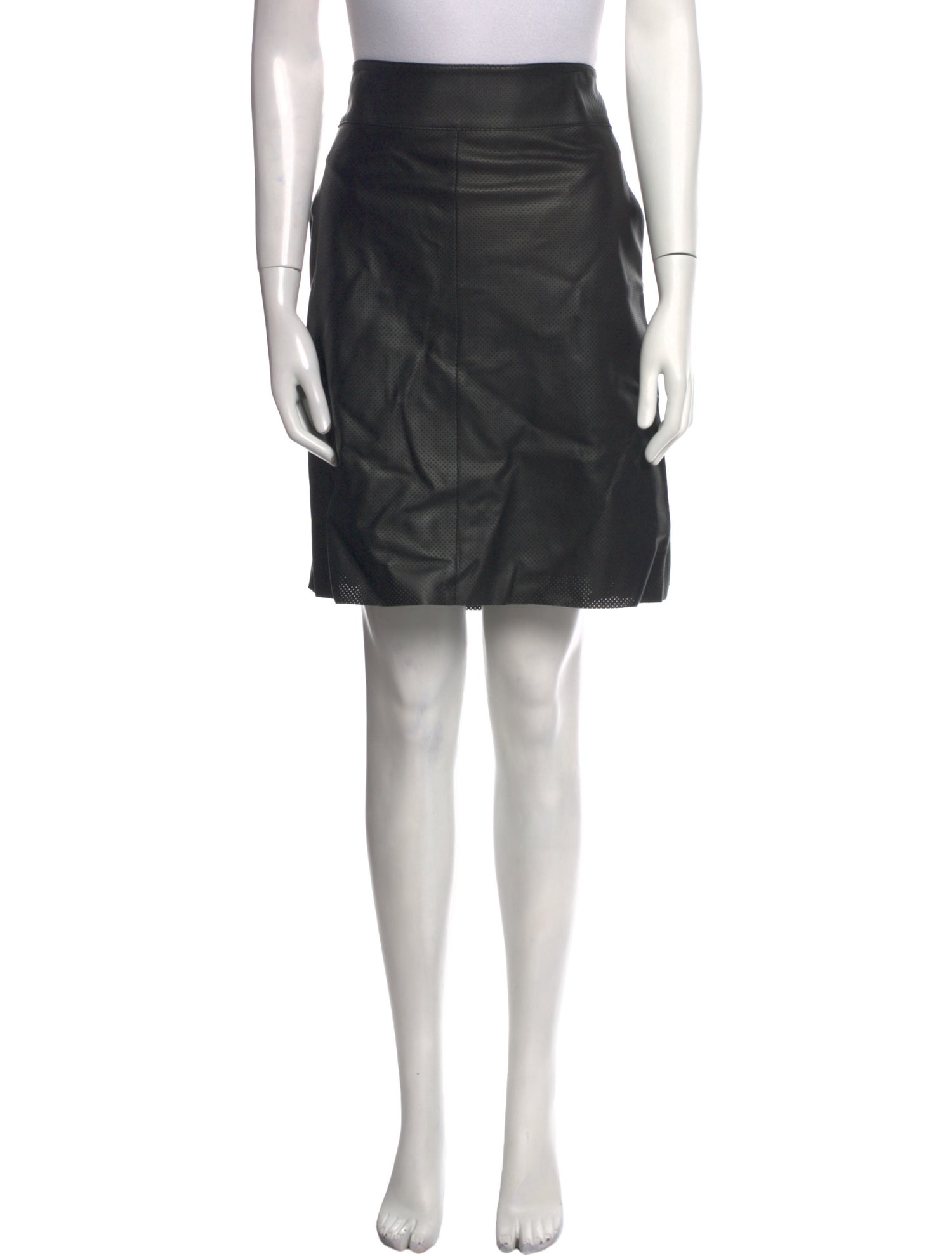 Akris Punto Leather Knee-Length Skirt