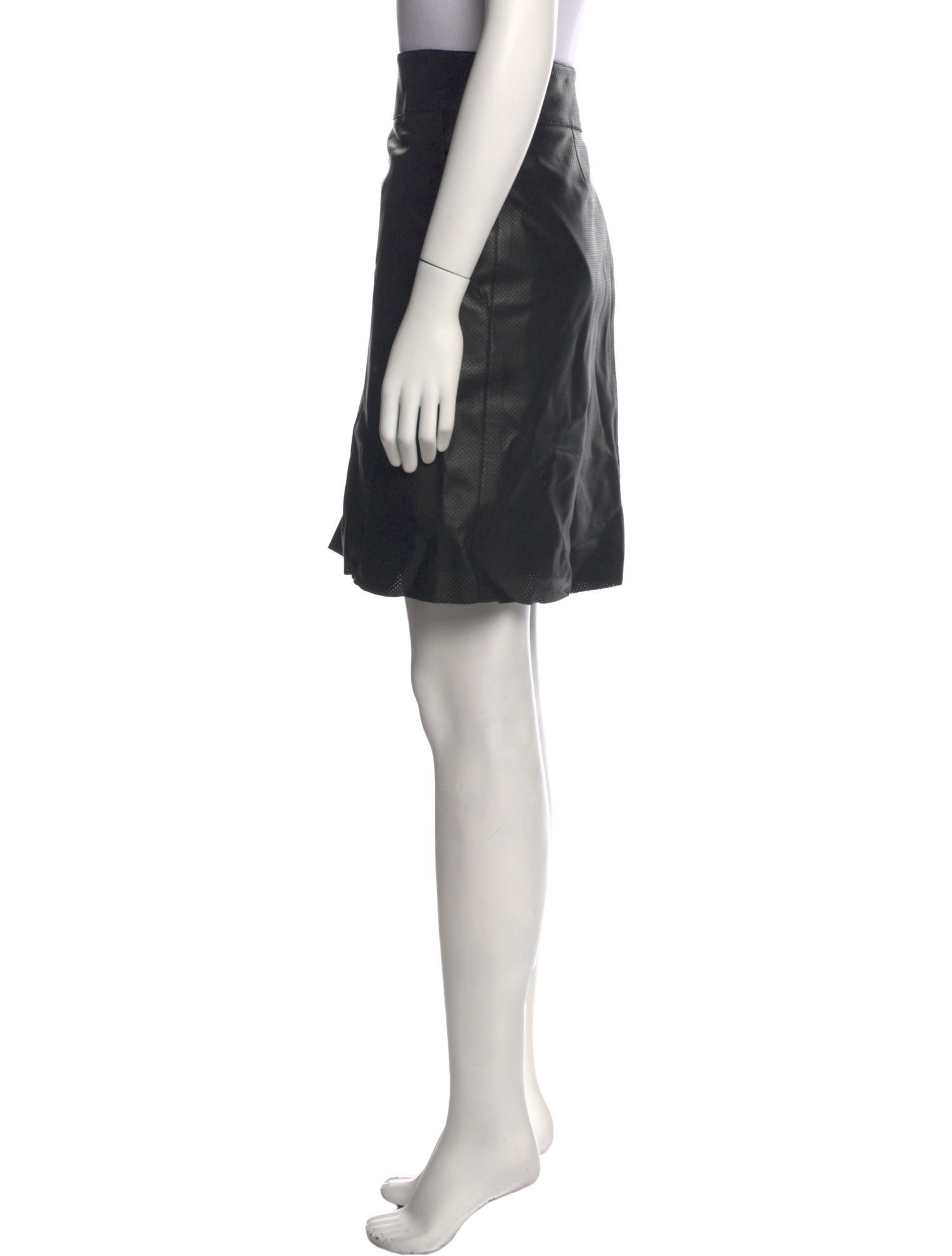 Akris Punto Leather Knee-Length Skirt