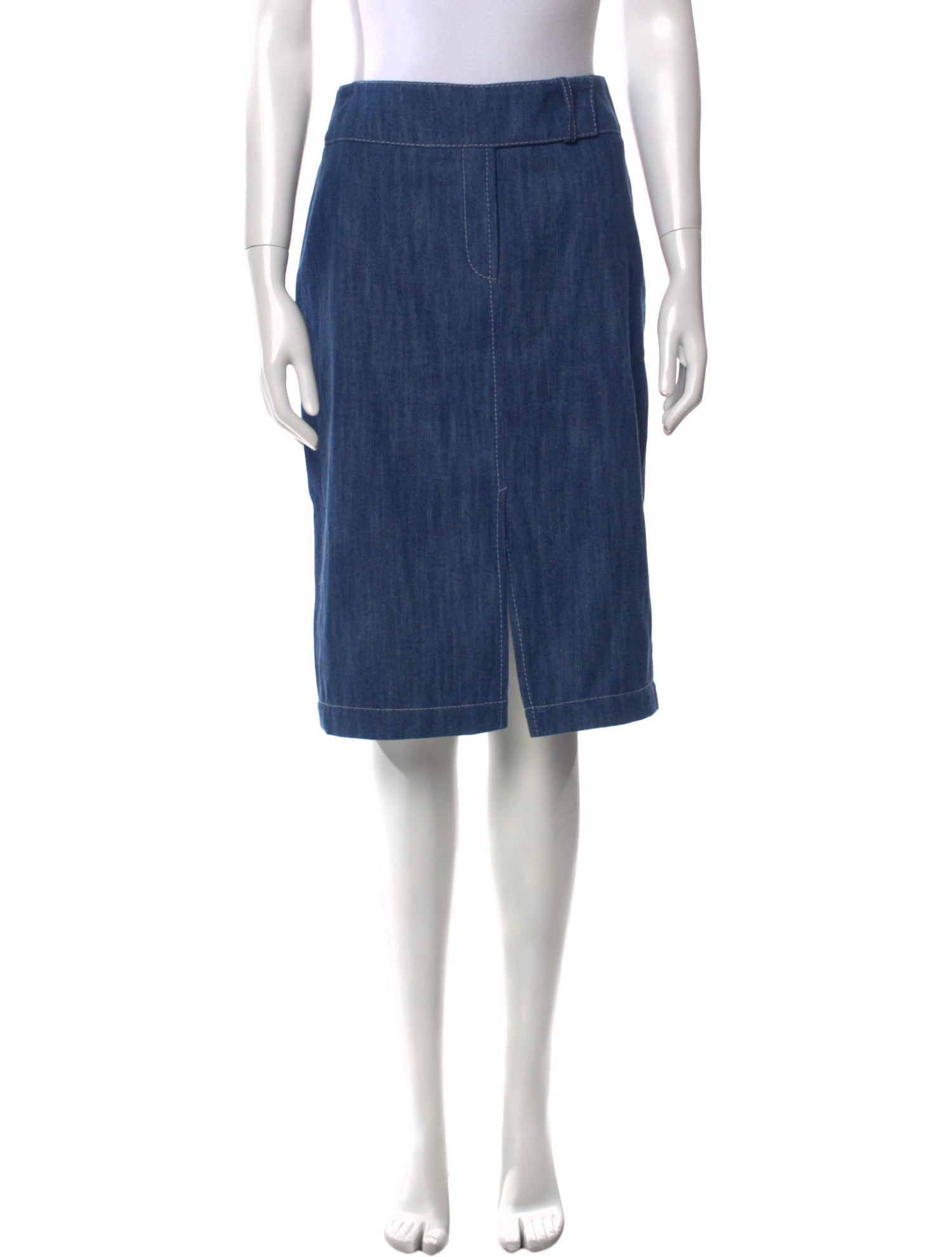 Akris Punto Distressed Accents Knee-Length Skirt