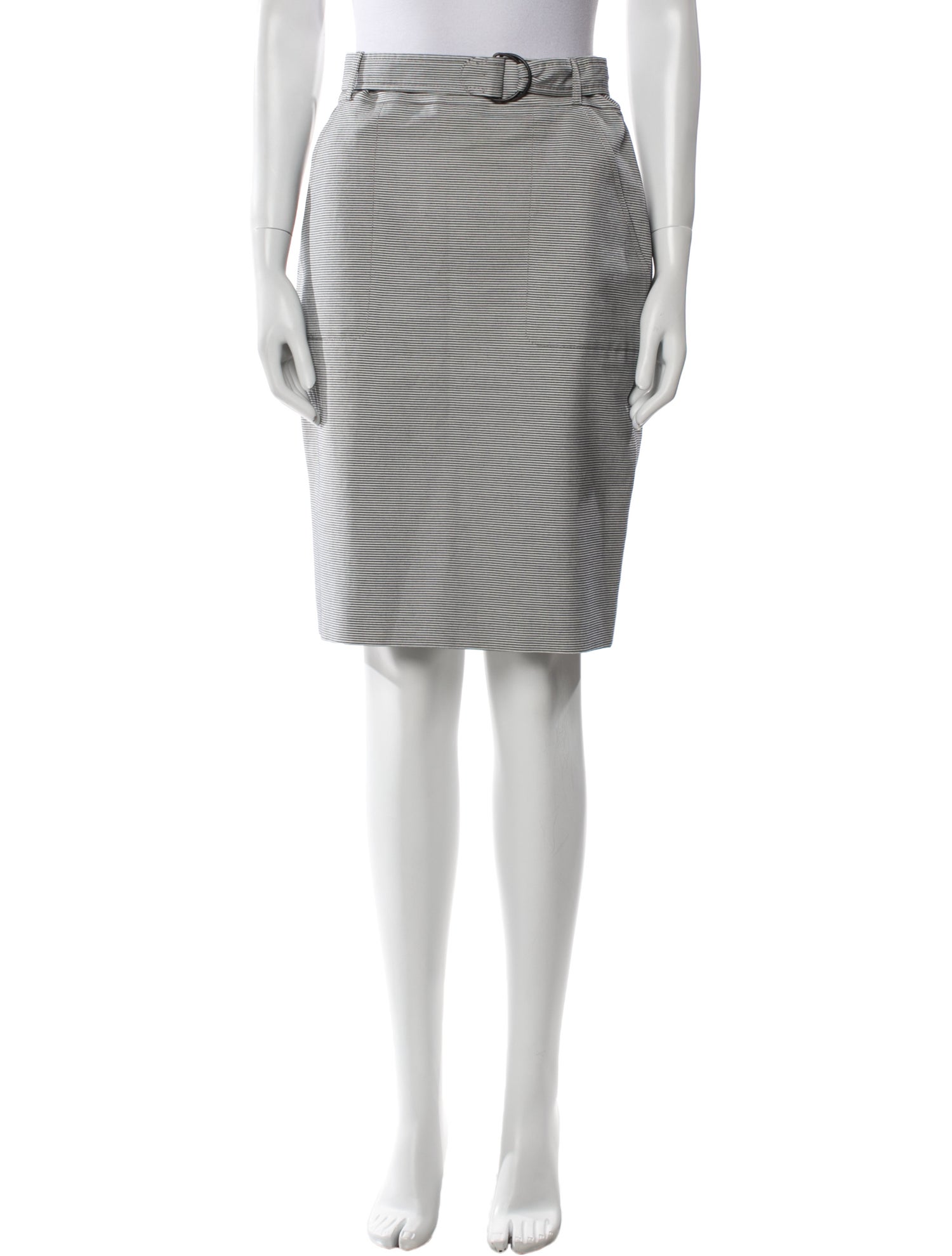 Akris Punto Striped Knee-Length Skirt