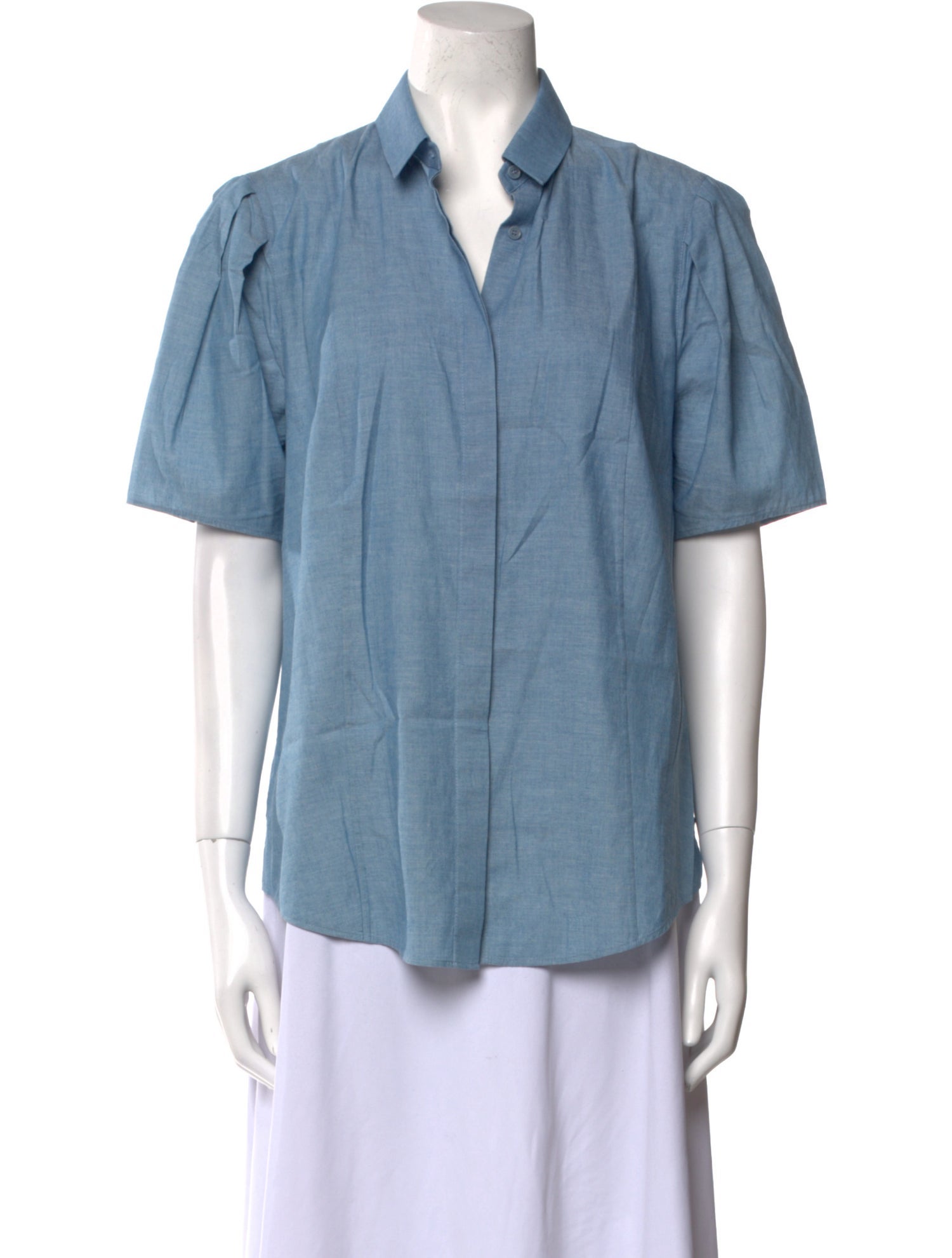 Akris Punto Short Sleeve Button-Up Top