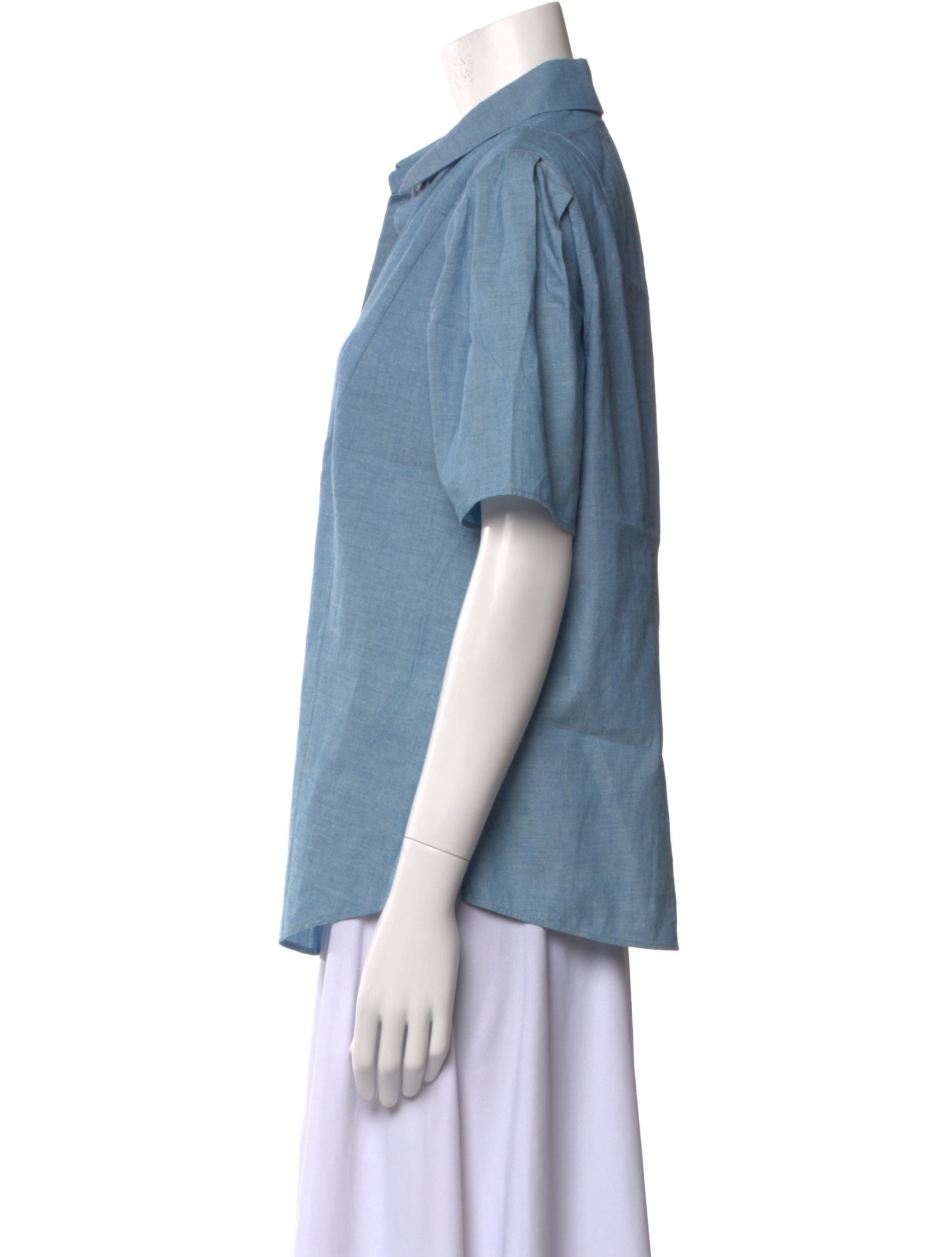 Akris Punto Short Sleeve Button-Up Top