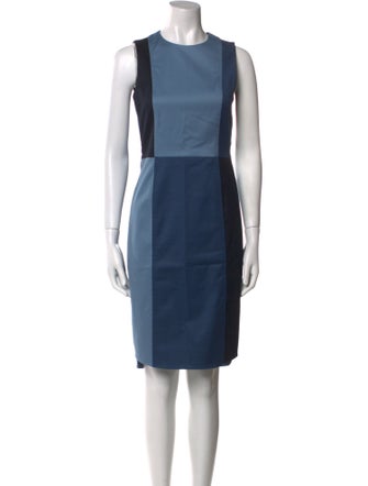 Akris Punto Colorblock Pattern Knee-Length Dress
