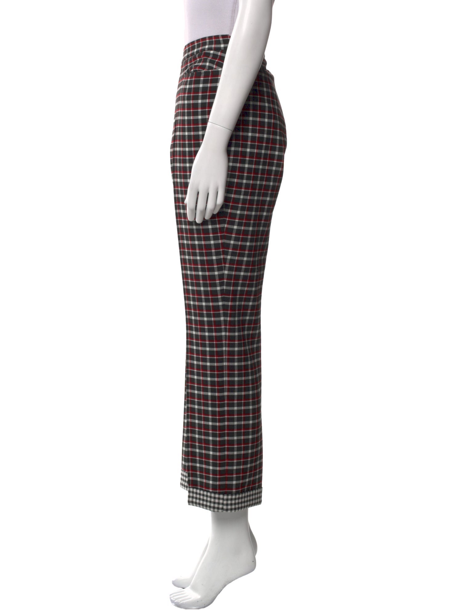 Akris Punto Plaid Print Straight Leg Pants