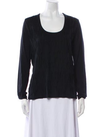 Akris Punto Scoop Neck Long Sleeve Top