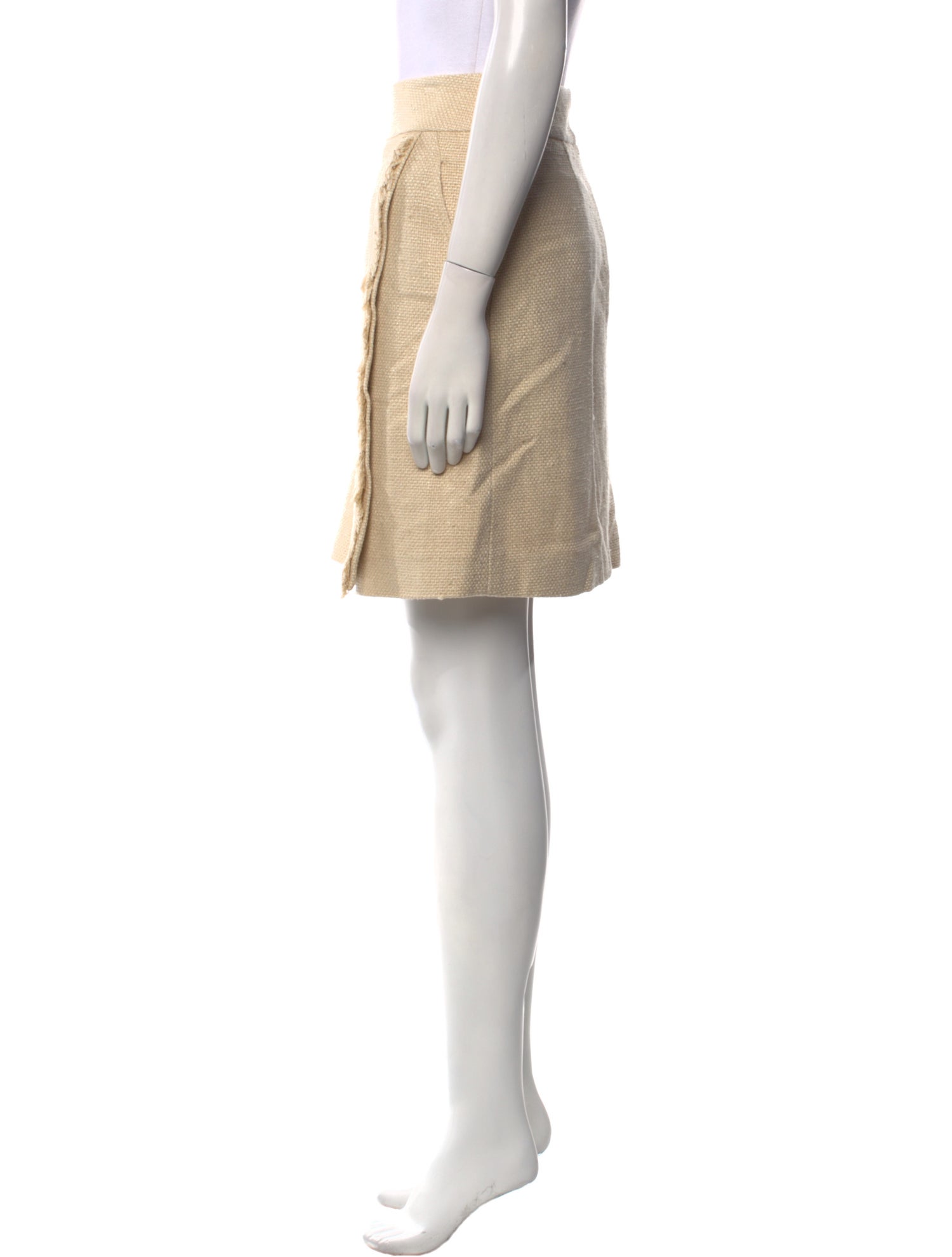 Akris Punto Fringe Trim Accent Knee-Length Skirt