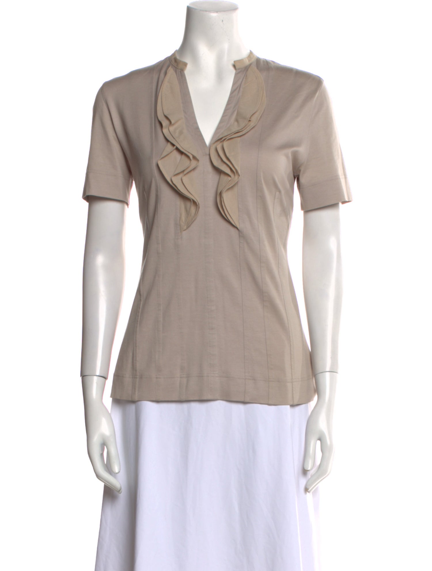 Akris Punto V-Neck Short Sleeve Top