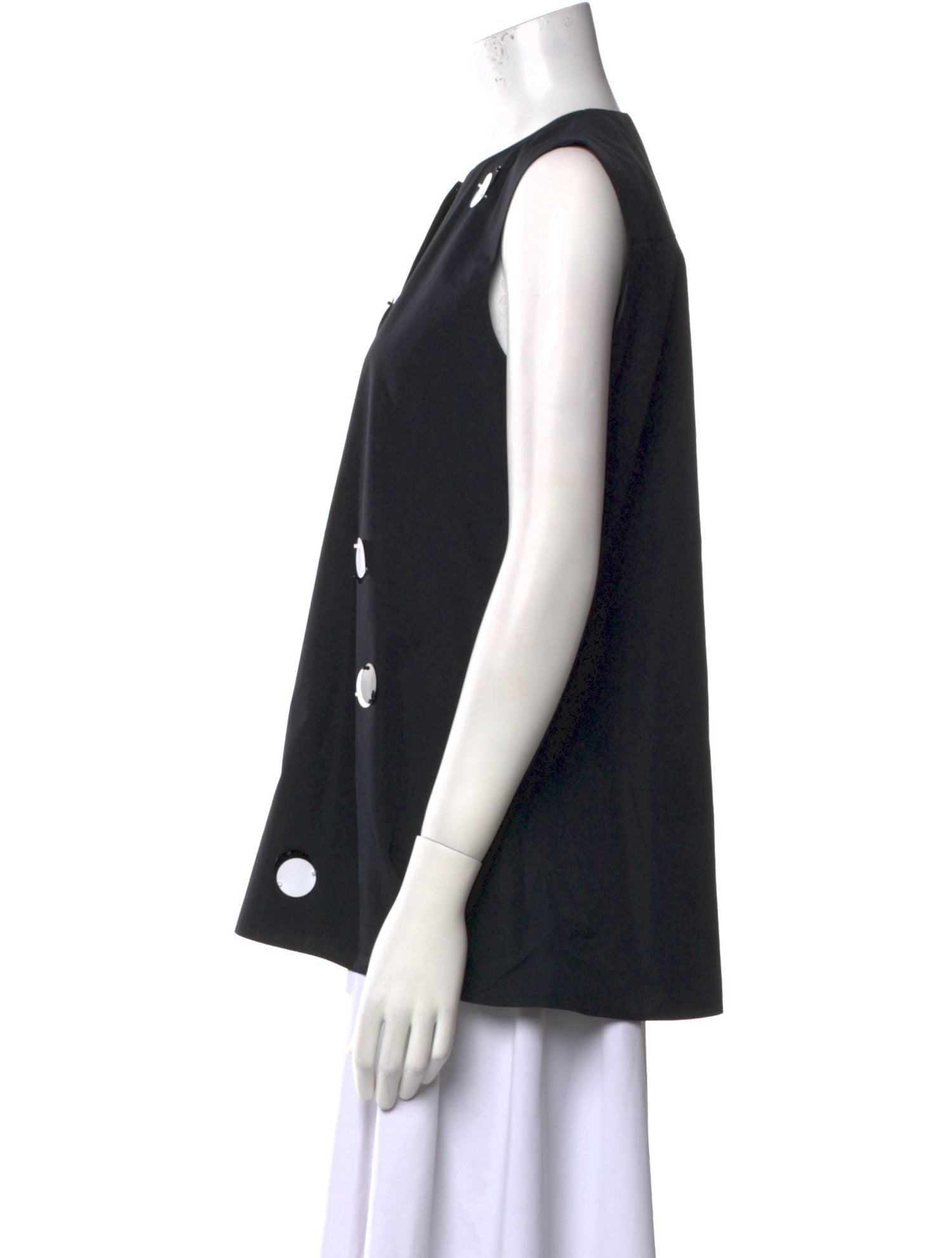 Akris Punto Polka Dot Print Crew Neck Top