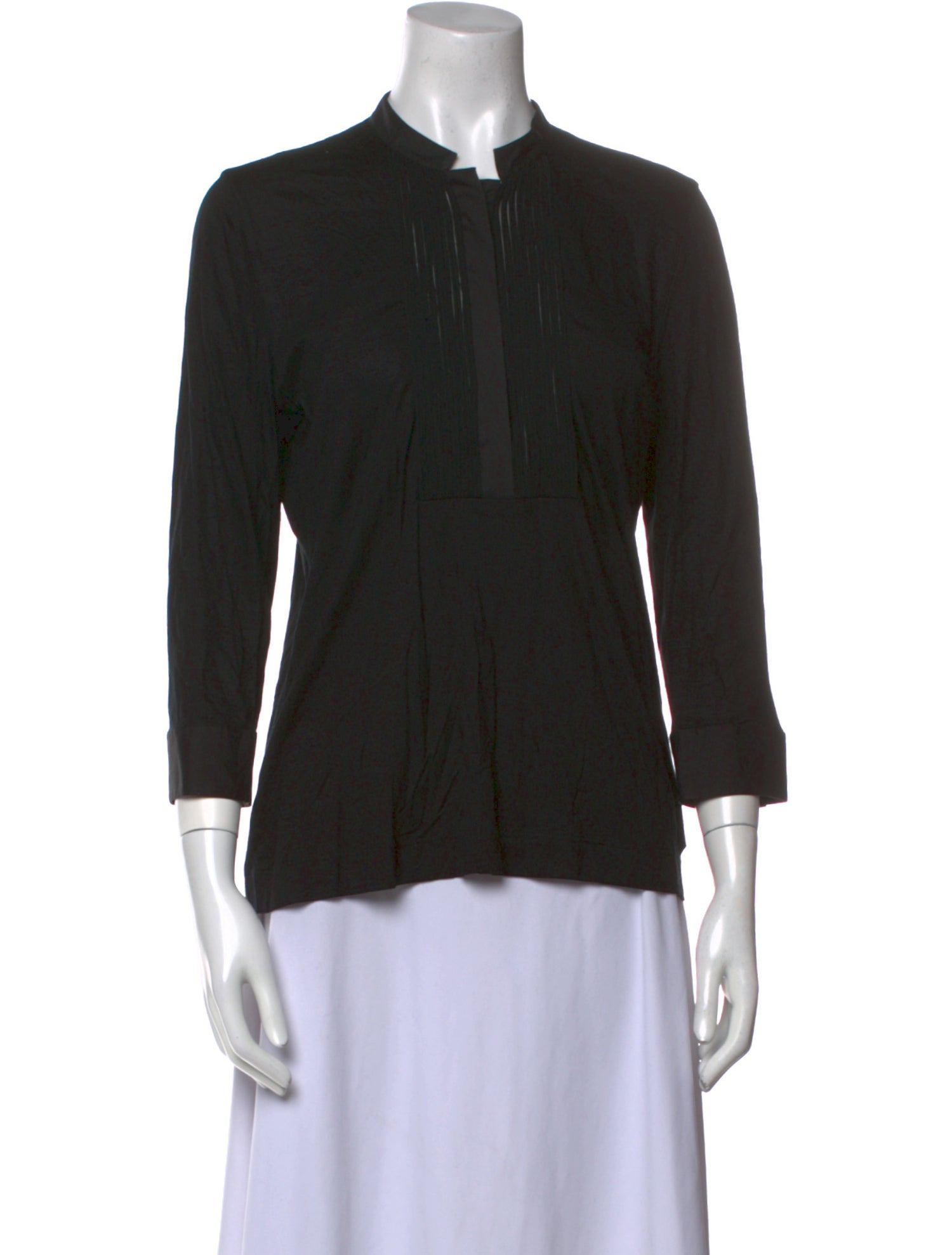 Akris Punto Mock Neck Three-Quarter Sleeve Top