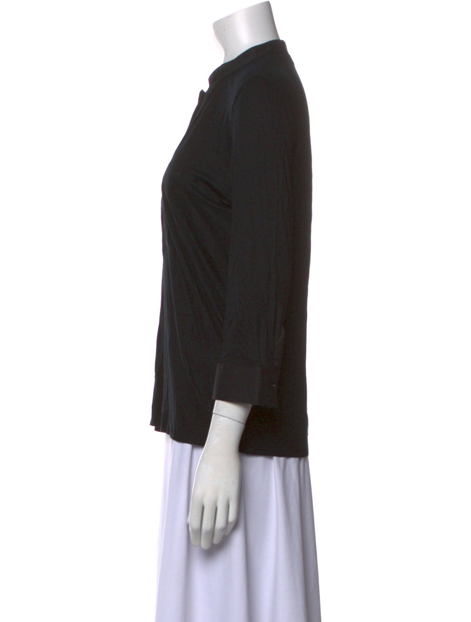 Akris Punto Mock Neck Three-Quarter Sleeve Top