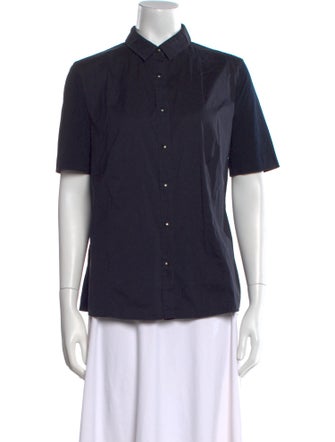 Akris Punto Short Sleeve Button-Up Top