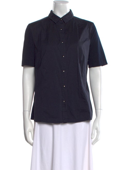 Akris Punto Short Sleeve Button-Up Top
