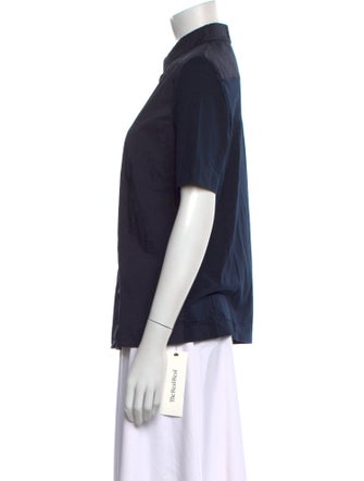Akris Punto Short Sleeve Button-Up Top
